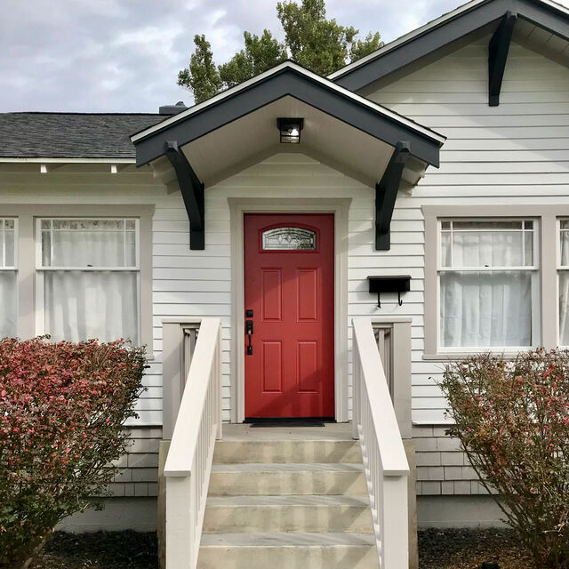 Townhouse renovation: Siding, trim and front door