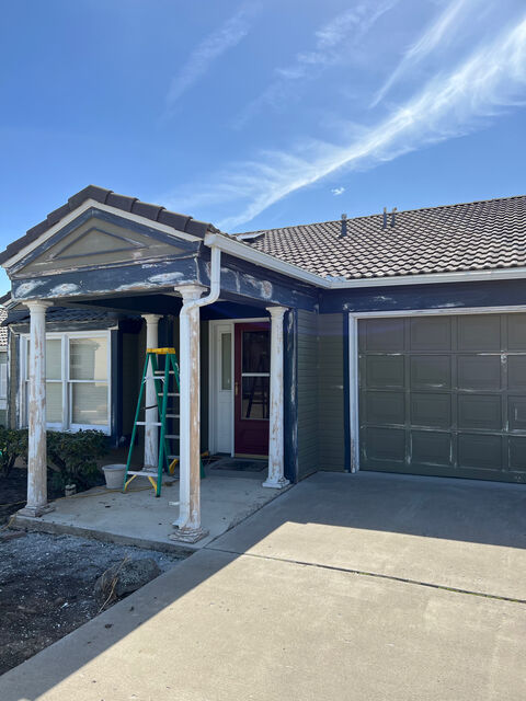 Exterior sanding, before applying primer and paint